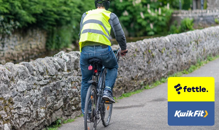 cyclist with a hi-vis vest
